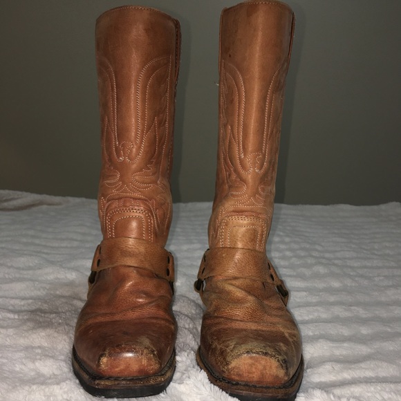 Frye RARE Vintage Coral Embroidered Eagle Phenix Rising Harness Riding Boot  8.5 - Picture 8 of 14